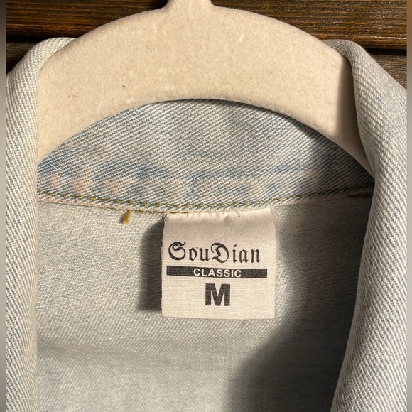 Distressed Light Blue Jean Jacket - Picture 3 of 3